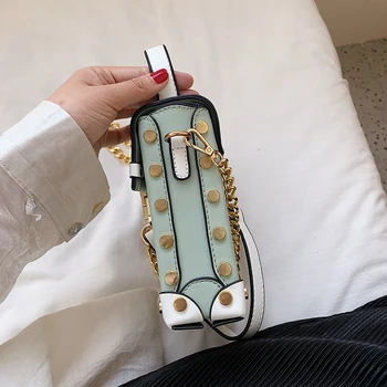 Mados Mini Oda Crossbody Krepšiai Moterų 2019 Prabanga Universalus Mobiliojo Telefono Maišelį Moterų Kniedės, Grandinės Pečių Maišą Bolso Mujer