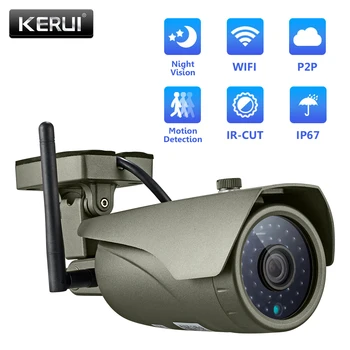 KERUI IP Kamera, Wireless Lauko Vandeniui Full HD 3MP Wifi, GSM Kameros, Namų Apsaugos Signalizacijos Sistemos, Belaidė App Kontrolės Kamera