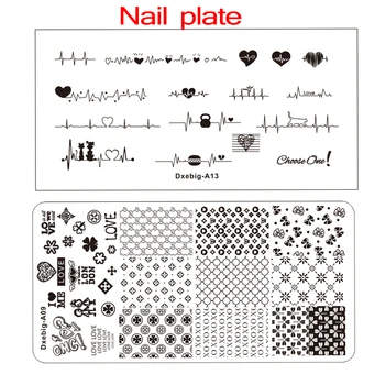 37Styles Prabangos Prekės ženklo logotipą Nail Art Stamping Plokštės Modelis 