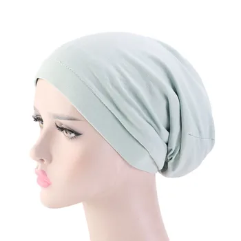 2020 M. Moteris Kietas Medvilnės Turbante Chemo Skrybėlę Musulmonų Dvipuse Satino Variklio Dangčio Galvos Skara Hijab Femme Musulman Rait Headwraps