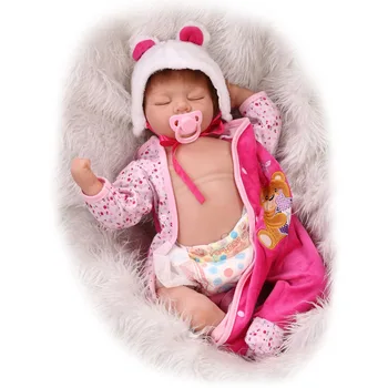 NPK Silikono lėlės Reborn Baby nekilnojamojo lėlės Miega Kūdikiai su Vinilo Pilvo lokys 55cm Žaislai Mergaitėms Brinquedos Bonecas Atgimsta