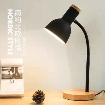 Japonijos Abajur paprastų nedidelių šviežių juoda ir balta žarna bendable integruota office skaityti stalo lempos