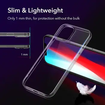 ESR Aiškiai iPhone 12 Pro Max Originalų Galinį Dangtelį iPhone 12 Pro Max Ultra Plonas Silikono Soft Case for iPhone Mini 12