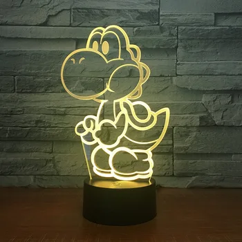 Yoshi Mario 3D LED USB Lempa Animaciją Žaidimas Pav Super Akrilo Naujovė Kalėdų Apšvietimo Dovana RGB Jutiklinis Nuotolinio valdymo pultelis Žaislai