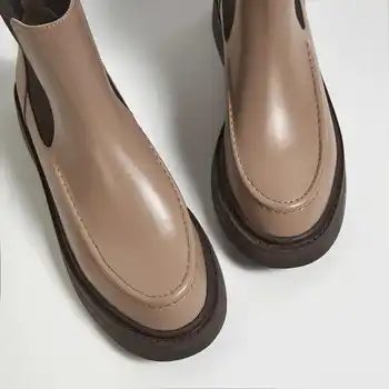 Krazing puodą vakarų batai natūralios odos ruožas kratinys, suapvalinti tne storio med kulno paslysti ant platformos laisvalaikio batai L91