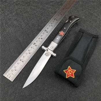 Rusijos Finka NKVD-KGB protas EDC Vadovas Sulankstomas peiliukas juoda ir balta dervos 440C rankena peilis Veidrodis Apdaila, Lauko Kempingas
