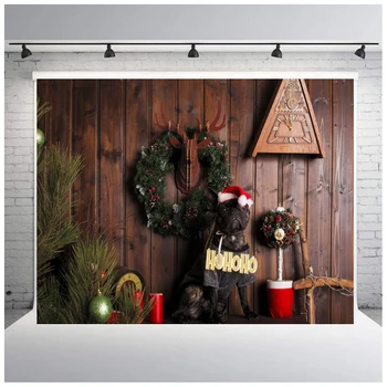150*210 cm/5*7 PĖDŲ Vinilo Medienos Kalėdų Fono Plytų Židinys Kalėdų Eglutė Dovanų Naujagimio Portretas Fone Photocall