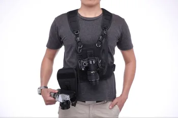 Vežėjas II Multi Dual 2 Kameros Nešiojimo Krūtinės Diržai Sistema Vest Greitai Dirželis su šoniniu Dėklas skirtas Canon Nikon Sony 