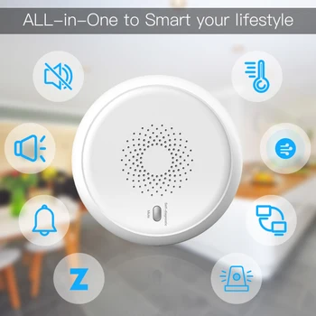 Tuya Zigbee Smart Dūmų, Gaisro Signalizacijos, Dūmų Jutiklis Dujų Detektorius Dirbti Su Daugiafunkcį Vartai Apsaugos PROGRAMĄ, Kontroliuoti Smart Home