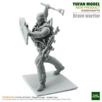 Yufan Modelio Paveikslas Rinkiniai 1/24 U. s. Armijos Axer Dervos Kareivis Modelis 75mm Bespalvis Ir Savarankiškai assembel Yfww-1844