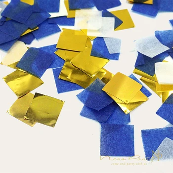Nicro 11Pcs/Set Aukso Tamsiai Mėlynos spalvos Popieriaus Gėlių Kutas Girliandą Konfeti 