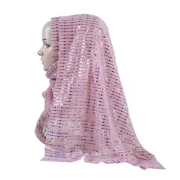 2019 m. Vasarą Mirguliavimas Visose Moterų Skara Lurex Musulmonų Hijabs Turbaną Glitters Ilgai Pashmina Skara Blizgančiais Arabų Skarelė 180x68cm