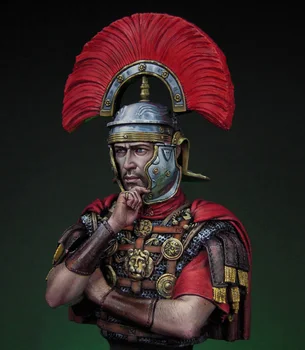 1/12 Romėnų kareivis biustas su raudona kailio krūtinė žaislas Derva Modelis Miniatiūrų Rinkinys unassembly Unpainted