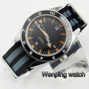 Debert 41mm Black Dial black series vienpusio sukimosi bezel Mechaninė Automatinė Mens watch 1907