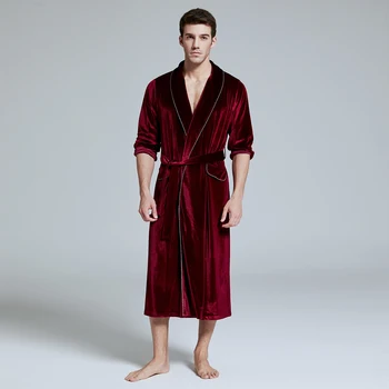 Moterų ir Vyrų Prabangos, Aksomo, Kambariniai Suknelė Chalatas Kimono Nuotakos Apdaras Loungewear Unisex naktiniai drabužiai Sleepwear Housecoat