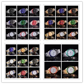 2017 SOUTHBERG Aukso laikrodis Vyrams GMT Pasukti Bezel Safyro Stiklas Nerūdijančio plieno Juosta Sporto Kvarcinis Laikrodis reloj relogio 40MM