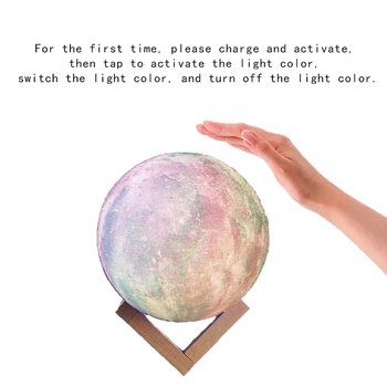 Naujausias 3D Spausdinimo Mėnulio Lempos Galaxy Mėnulio Šviesos Vaikai Naktį Šviesa 16 Spalvų Keitimas Palieskite ir Nuotolinio Valdymo Galaxy Šviesos Kaip Dovaną