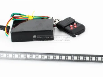 56cm 7 Spalvų RGB LED Knight Rider Skaitytuvas Apšvietimo Barų Automobilis, Sunkvežimis, MIKROAUTOBUSAS w/Remote