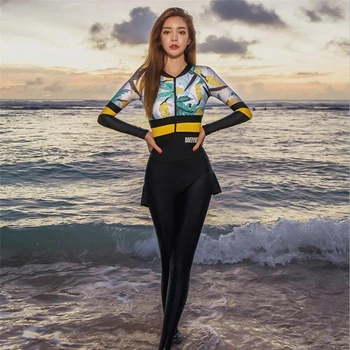 2020 Meiyier Mados korėjos stiliaus Moteris snorkeling drabužius plaukiojimas, banglentės, nardymas hidrokostiumą, vienas gabalas skirted šlapias kostiumas kamšalu