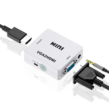 VGA Į HDMI Konverteris RCA CVBS L/R Vaizdo Adapteris 1080P HDMI Jungiklis su Mini USB Maitinimo Kabelis TV Box VGA HDMI Switcher