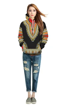 Heidi bazin Riche Afrikos Dashiki Hoodie Tradiciniai 3D Modelio spausdinimo Puloveris hip-hop afrikos drabužiai Moterims Etninės Palaidinukė A61201