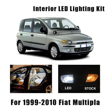 7pcs Balta Canbus Klaidų, LED Lemputes, Interjero Priešrūkiniai Žibintai Rinkinys 1999-2010 Fiat Multipla Žemėlapio Skaitymas Lubų, Stogo Lempos