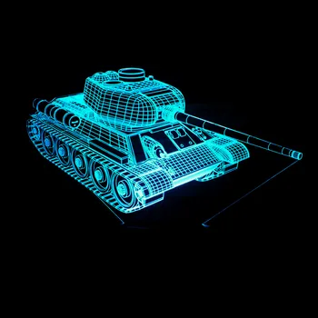 Naujas Tankas Formos 3d Lempa 7 Spalvinga Jutiklinis Nuotolinio Control3d naktinė lempa Luminaria De Mesa Usb Led Led Šviesos Naktį
