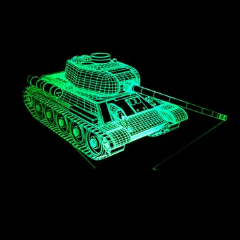 Naujas Tankas Formos 3d Lempa 7 Spalvinga Jutiklinis Nuotolinio Control3d naktinė lempa Luminaria De Mesa Usb Led Led Šviesos Naktį