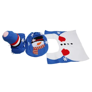 Kalėdų Namų Vonios Tualeto Sėdynės Padengti Kilimas 3PCs/ Set Blue Sniego Naujųjų Metų decoratie adornos de navidad helovinas apdailos