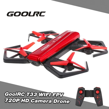 GoolRC T33 WIFI FPV 720P HD Kamera Tranai Quadcopter G-sensorius Mini Sulankstomas RC Selfie Kišenėje Drone Aukštis Turėti Keturių Orlaivių
