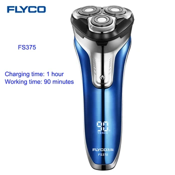 FLYCO FS375 Elektrinį skustuvą, Šlapias Sausas Pasukimo Įkraunamą Skustuvą, Skutimosi Mašina Pop-Up Žoliapjovės LED Įkrovimo Displėjus Vyrams