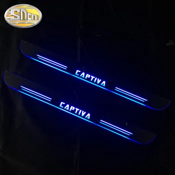 SNCN 4PCS Automobilio LED Durų Slenksčio Dėl Chevrolet Captiva 2011 M. - 2018 M.-Ultra plonas Akrilo Dinaminis LED Sveiki atvykę Šviesos Nusitrinti Plokštė Pedalas