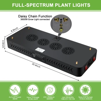 3600W viso Spektro LED grow light su Daržovių/Bloom režimai Phytolamp Patalpų Šiltnamio efektą sukeliančių augti palapinė augalams augti, led