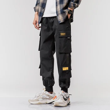 Streetwear 2021 Vyrų Jogger Kelnes Hip-Hop Sweatpants Poilsiu Kelnės Taktinis Mens Kelnės Krovinių Haremo Kelnės Vyrams, Drabužiai
