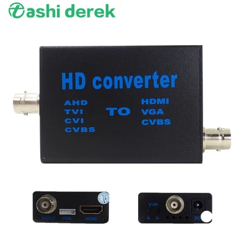 Vaizdo Keitiklis 4in1 HD Vaizdo Signalo TVI HAINAUT CVI CVBS Su HDMI VGA CVBS Konverteris HAINAUT Į HDMI Signalą AHD41 5v-20v Konverteris