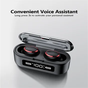 Belaidės Mini Ausinės Bluetooth 5.0 Sporto In-ear Ausinės Su Nešiojamų Įkrovimo Dėžutės Telefono, Planšetinio kompiuterio Triukšmo Mažinimas