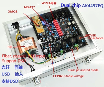 Paramos DSD Pluošto/koaksialiniai/USB įvesties Dekodavimo naudoti Dual AK4497EQ+AK4118 chip Deluxe Dekoderis VPK stiprintuvo lenta su NE5532 Op amp