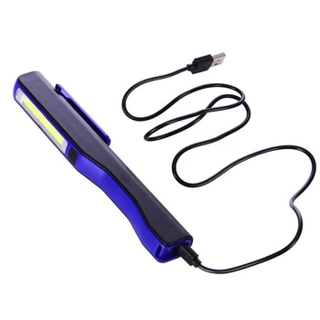 Rašiklio Formos LED Žibintuvėlis USB Įkrovimo COB Darbą Šviesos Magnetinio Sukimosi Kablys Įrašą Žibintuvėlis Kempingas Mini Šviesos Lempos Fakelas