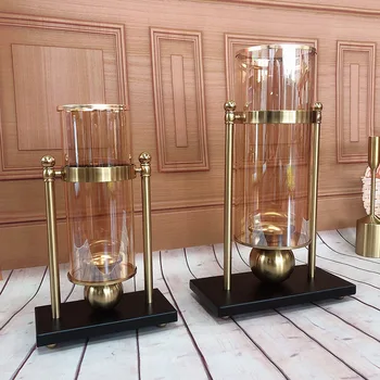 Noric Geležies meninio Stiklo Vaza Žvakių Laikikliai Gėlės Metalo Aukso Vėjo Žvakidė Kambarį Vestuvių Centerpieces Dovana FC565