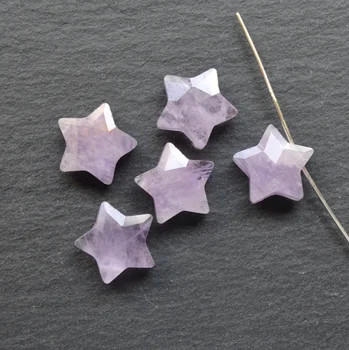 Gamtos 12 mm star sahpe amethysts , rožinis kvarcas, pakabukas ,žvaigždučių formos akmens žavesio karoliukai