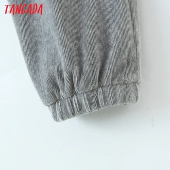 Tangada Moteris Rudens-Žiemos Velvetas Ilgas Kelnes Kelnės Vintage Stiliaus Strethy Juosmens Lady Kelnės Pantalon 8H22