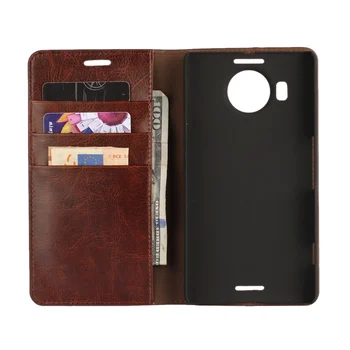 Prabangos Nekilnojamojo karvės odos originali oda Telefono dangtelį piniginės maišelį kortelės lizdas flip case For Microsoft 