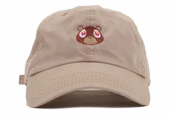 Kanye West Jūs Lokys tėtis skrybėlę Medvilnės Animacinių filmų mažai lokys siuvinėjimo Beisbolo kepuraitę Snapback Unisex Vasaros lauko, laisvalaikio kepurės