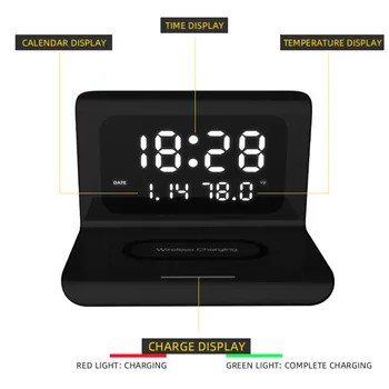 3 1. Belaidis Kroviklis Belaidžio Įkrovimo Perpetual Calendar Laikrodis 10W Belaidžius Kroviklius smartphone Tipo C Mobile