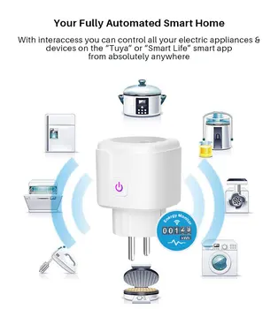16A ES Smart Wifi Kištuką su Galios Stebėti Smart Home Wi-fi 