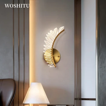 Miegamojo Apšvietimas LED Sienos Žiburiai, Namų Kambarį Modernus Patalpų Sienų Apdailai Aukso Sparnų Dizaino Atspalvį Sconce Žibintas Šviestuvas