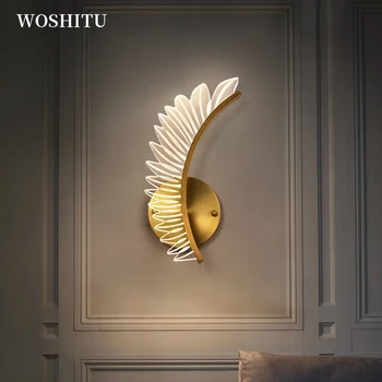 Miegamojo Apšvietimas LED Sienos Žiburiai, Namų Kambarį Modernus Patalpų Sienų Apdailai Aukso Sparnų Dizaino Atspalvį Sconce Žibintas Šviestuvas