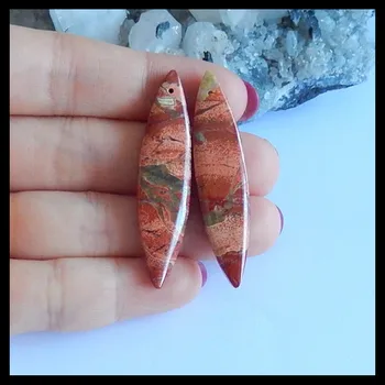 Natūralios Raudonosios Upės Jasper womem mados Auskarai,Pusbrangių akmenų auskarai, auskarai,46x11x5mm,9.6 g
