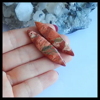 Natūralios Raudonosios Upės Jasper womem mados Auskarai,Pusbrangių akmenų auskarai, auskarai,46x11x5mm,9.6 g
