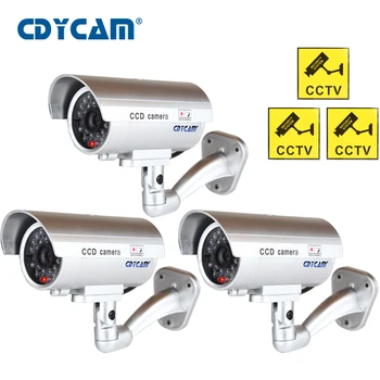 3pcs(1 maišelis)Vandeniui Manekeno CCTV Kameros Su Mirksi LED Šviesos Lauke arba Uždarose patalpose Realistiškas Ieškote netikrą Saugumo Kameros